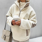 Sweat-shirt surdimensionné à col montant pour femmes