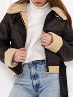 Manteau en fausse fourrure d'agneau pour femmes