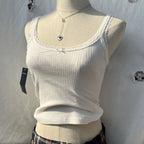 Tops court en fibre de dentelle pour femmes