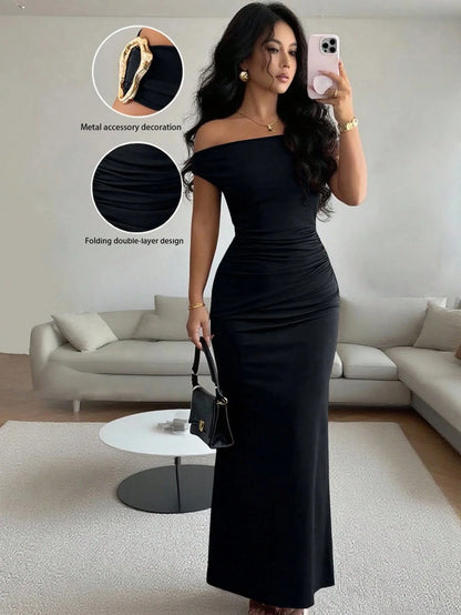 Robe Longue de Soirée Femme – Épaules Dénudées