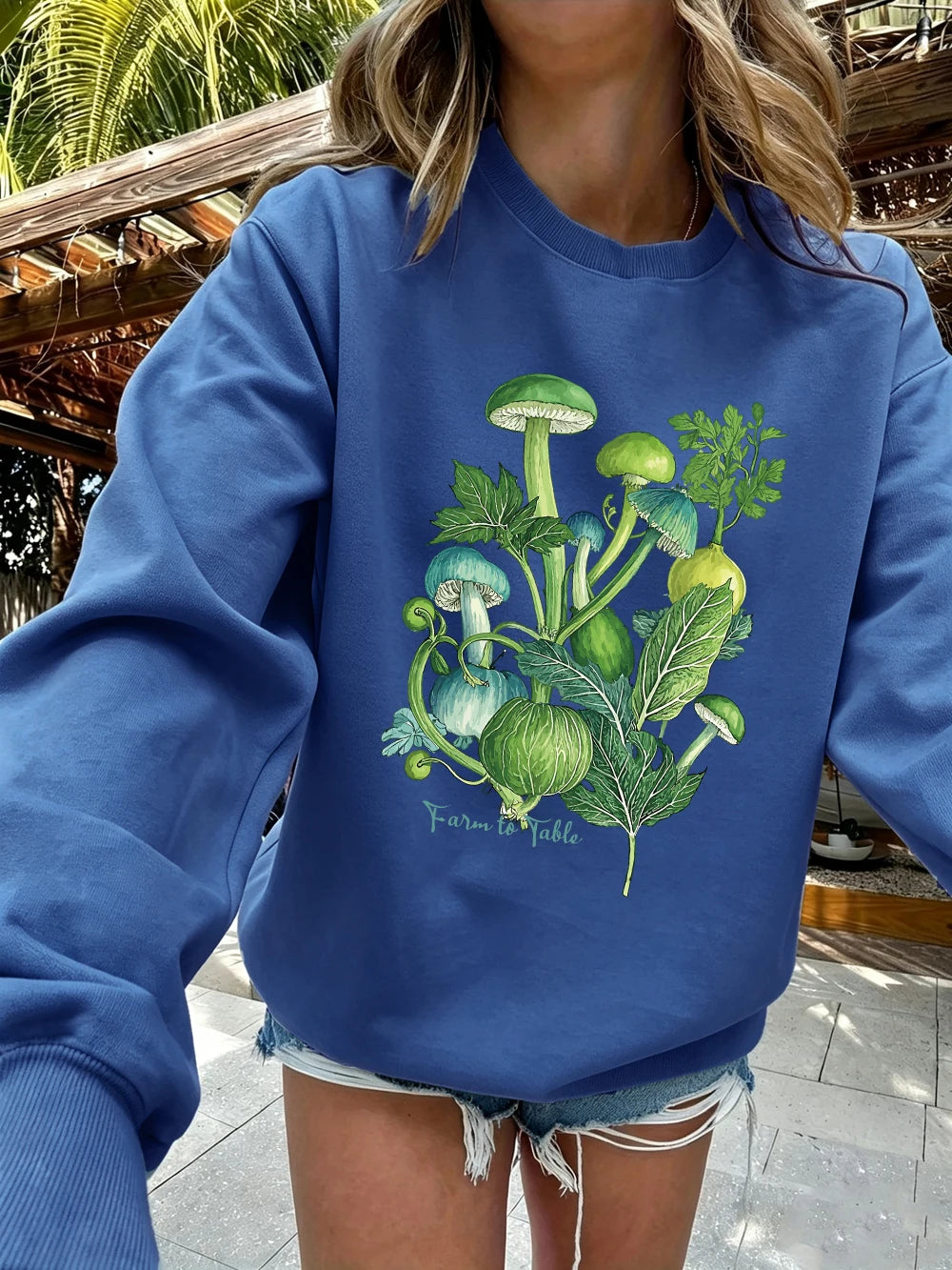 Sweat-shirts imprimés « De la ferme à la table » pour femmes