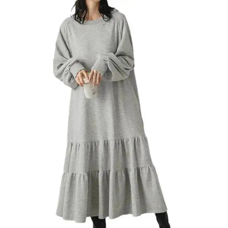Robe pull ample mi-longue japonaise pour femmes