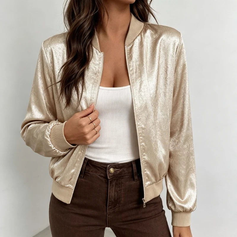 Veste de Baseball Femme – Col Montant Tendance