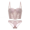 Ensemble de soutien-gorge Push Up en dentelle et culotte assortie pour femmes