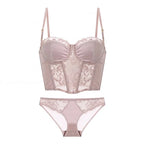 Ensemble de soutien-gorge Push Up en dentelle et culotte assortie pour femmes