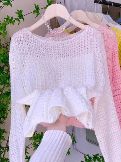 Pull Ample Femme – Maille Ajourée et Respirante