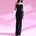 Robe longue en satin pour femmes