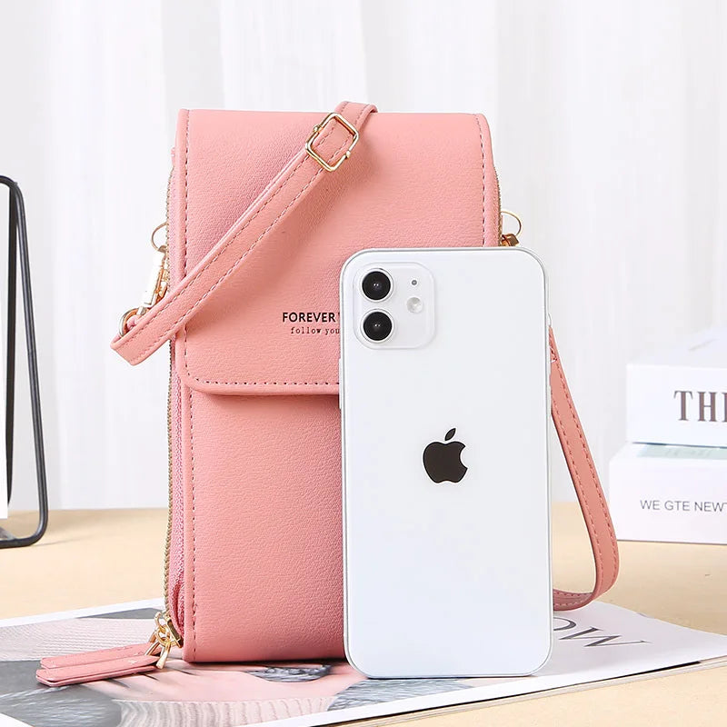 Sac à main pour téléphone portable à écran tactile en cuir souple pour femmes