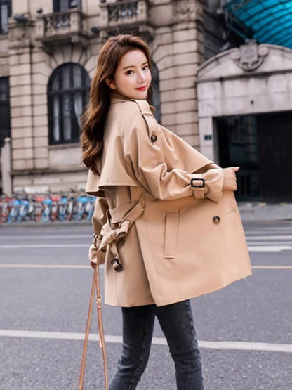 Trench-coat femme kaki classique avec ceinture