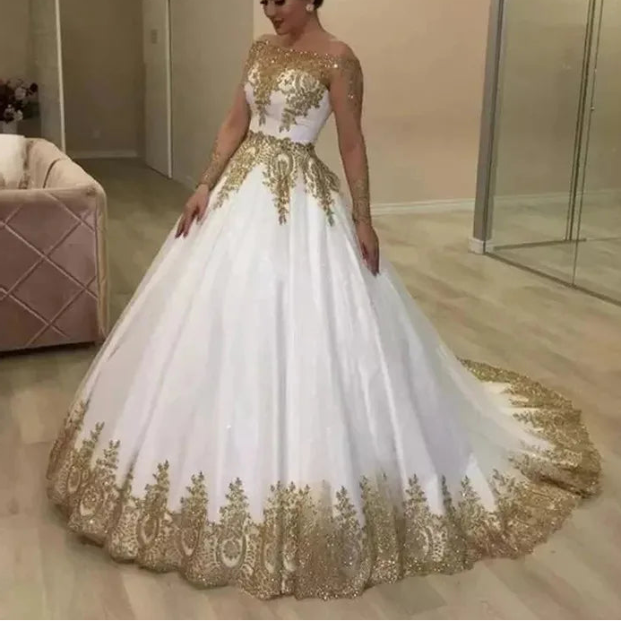 Robe de mariée à manches longues pour femmes