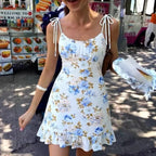 Robe courte imprimée florale pour femmes