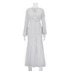 Robe longue à pois pour femmes