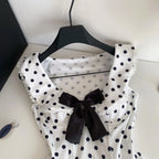 Débardeurs doux à pois haut de taille pour femmes