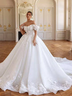 Robe de mariée luxueuse en Organza avec broderie pour femmes