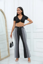 Pantalon en Jeans  taille haute pour femmes