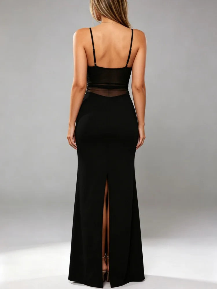 Robe Longue Sirène Femme – Maille Transparente