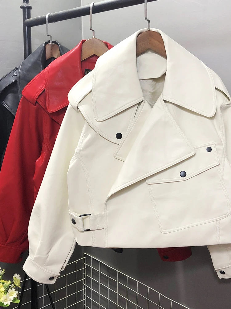 Blouson de motard en similicuir femmes