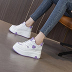 Baskets plate-forme en cuir pour femmes