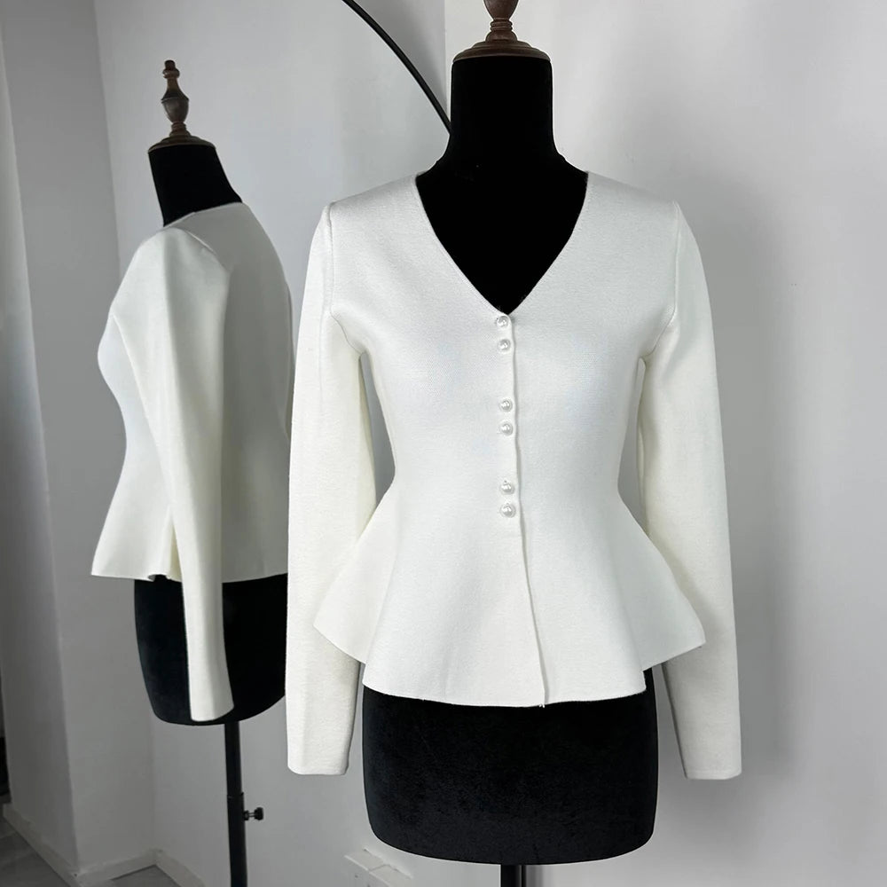 Cardigan décontracté à col V uni pour femmes