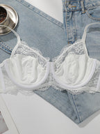 Soutien-gorge sexy en dentelle brodée pour femmes