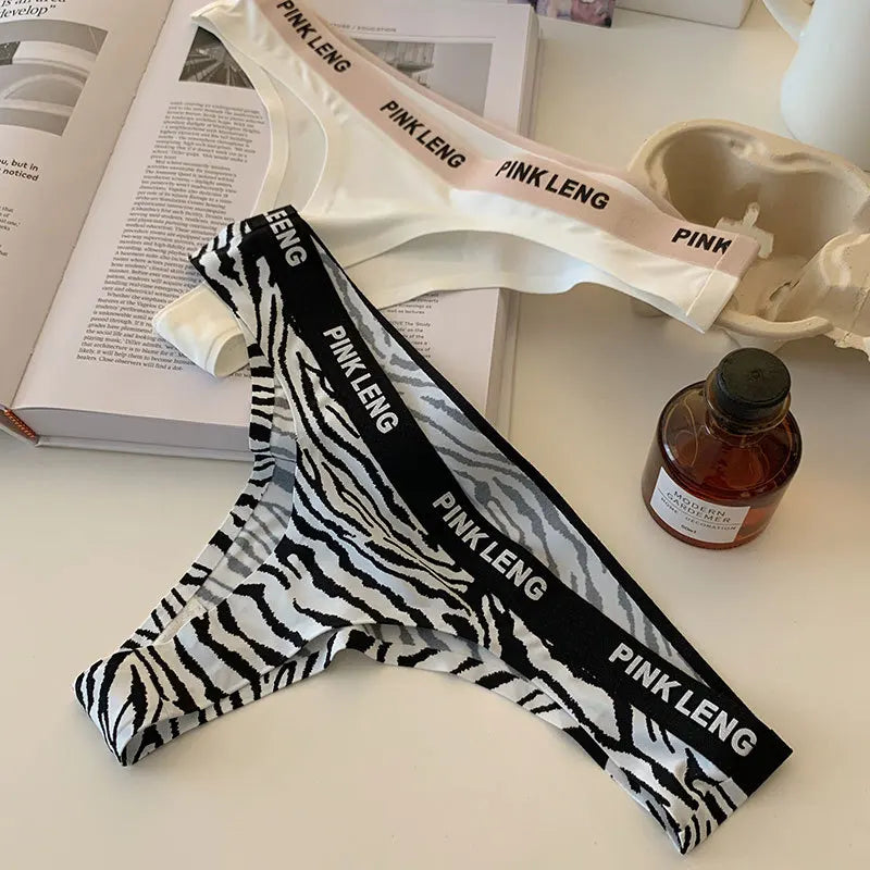String tanga sans couture imprimé léopard pour femmes