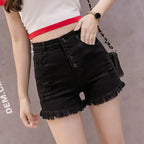 Short en jean taille haute pour femmes