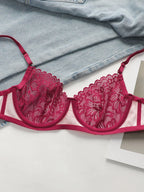 Ensemble sexy en dentelle imprimé léopard rose pour femmes