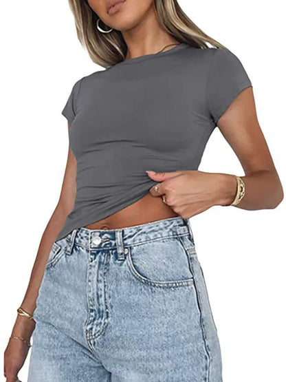 Crop Top Vintage Femme – T-Shirt Court