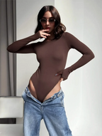 Body moulant mince à manches longue pour femmes