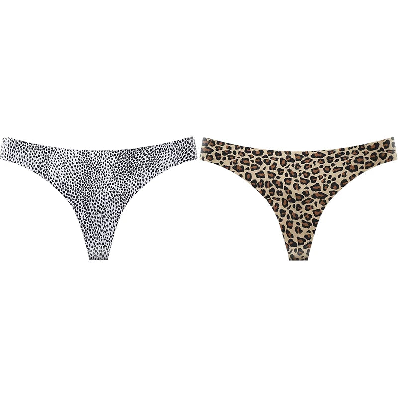 String taille basse imprimé léopard pour femmes