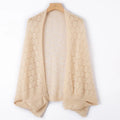 Châle cardigan tricoté 100% pure laine pour femmes