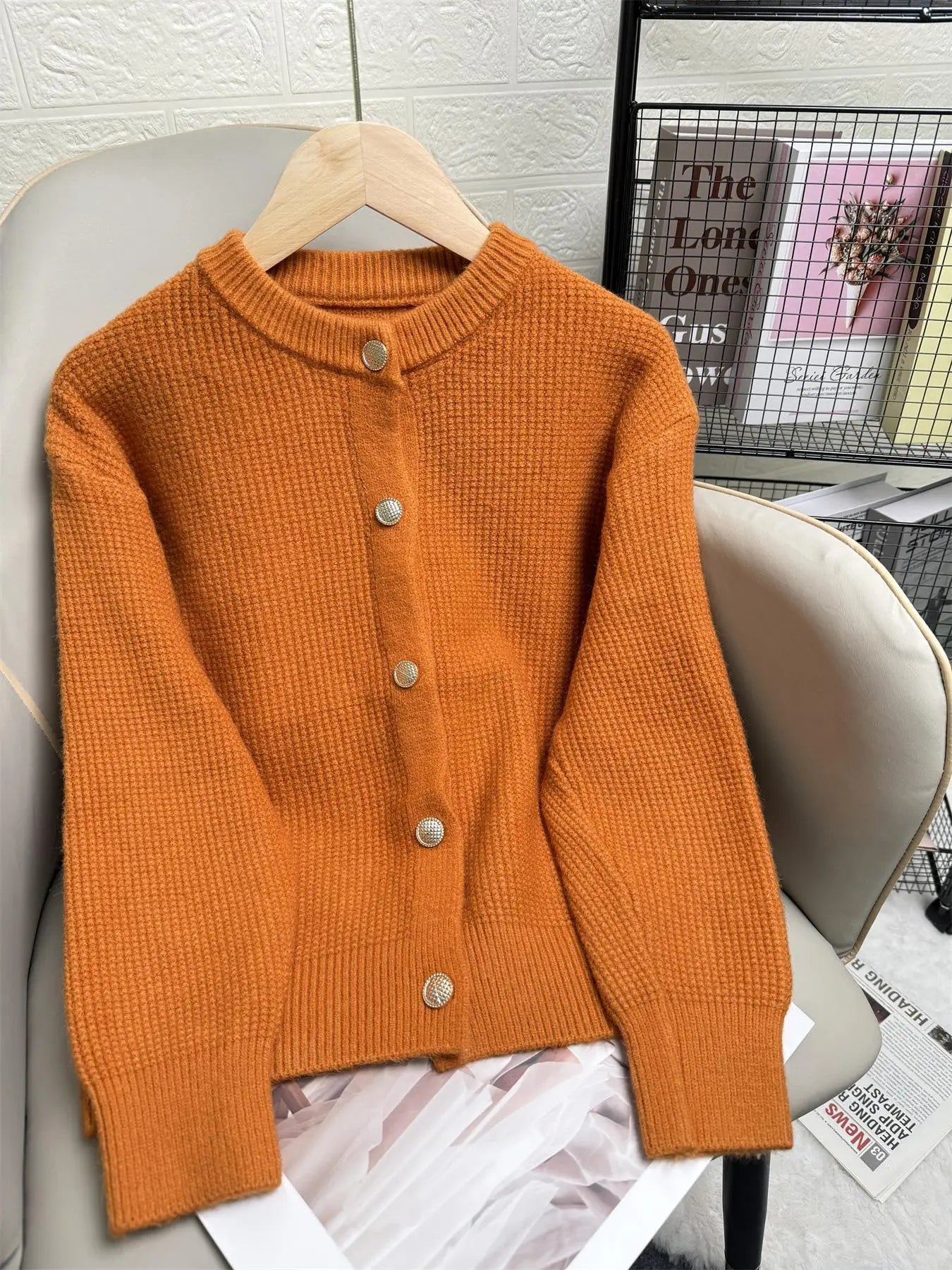 Cardigan en tricot ajouré pour femmes