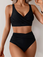 Maillot de bain deux pièces bikini à bretelles pour femmes