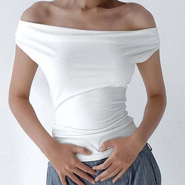 Tops à manches courtes et épaules nues pour femmes