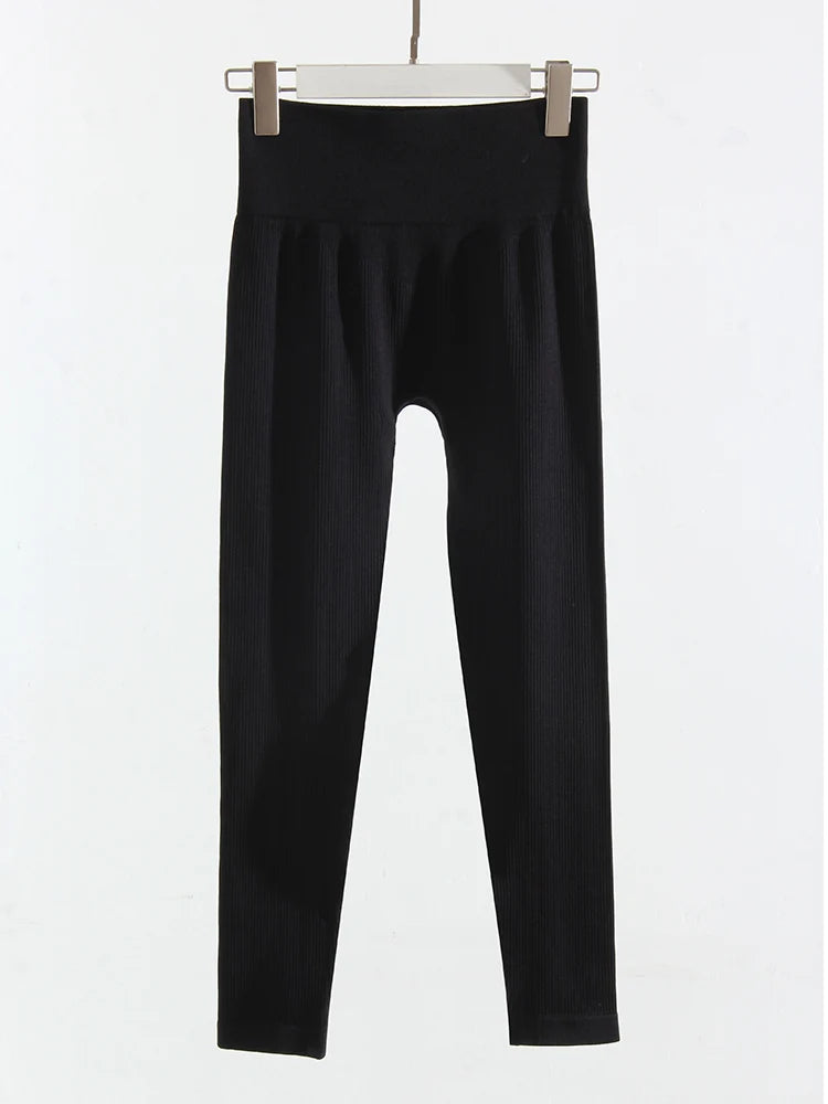 Legging Thermique Femme – Côtelé et Taille Haute