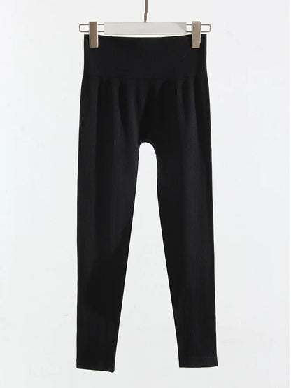 Legging Thermique Femme – Côtelé et Taille Haute