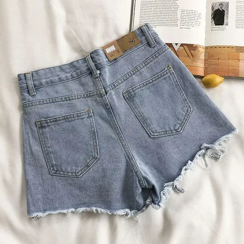 Short en jean court décontracté pour femmes