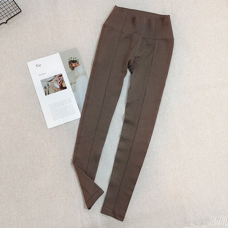 Leggings de yoga à pois en tricot sans couture pour femmes