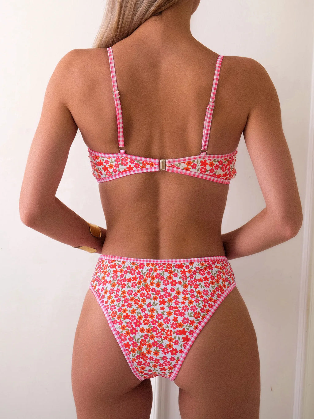 Maillot de bain 2 pièces  fleur imprimé pour femmes