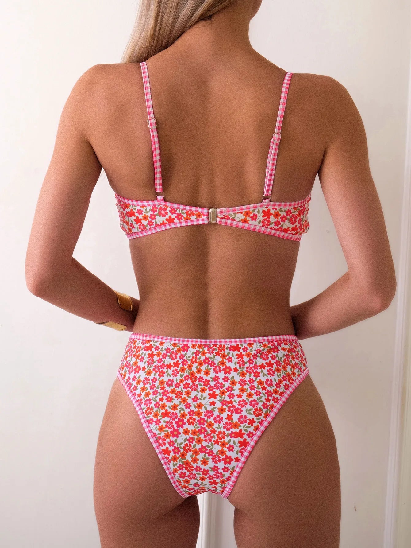 Maillot de bain 2 pièces  fleur imprimé pour femmes