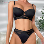 Ensemble Soutien-gorge creux et culotte taille basse pour femme