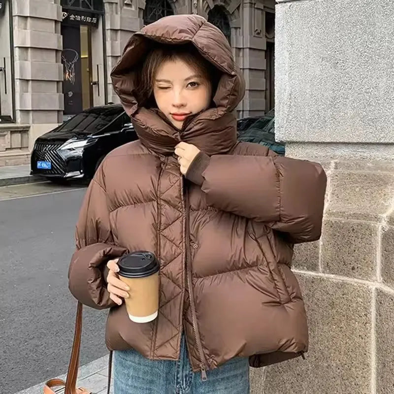 Parkas courts en coton coréen pour femmes