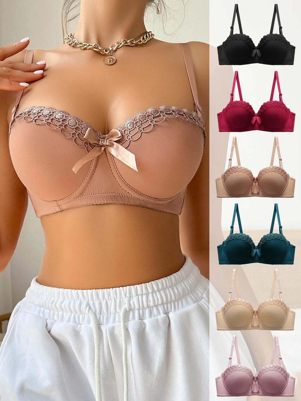 Soutien-gorge à fleurs brodées pour femmes