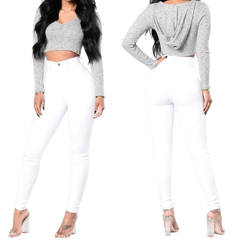 Jean Skinny Femme – Taille Haute et Denim Extensible