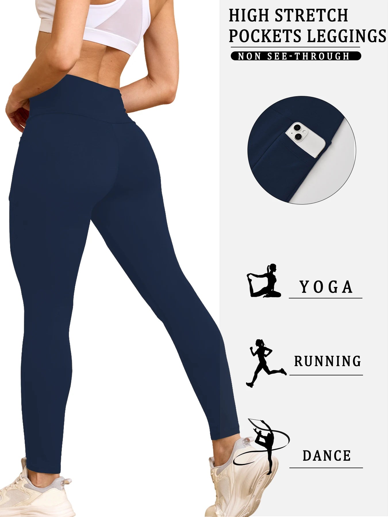 Leggings super doux avec poches pour femmes