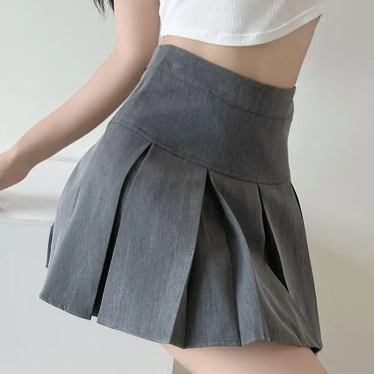 jupe plissée taille haute pour femmes