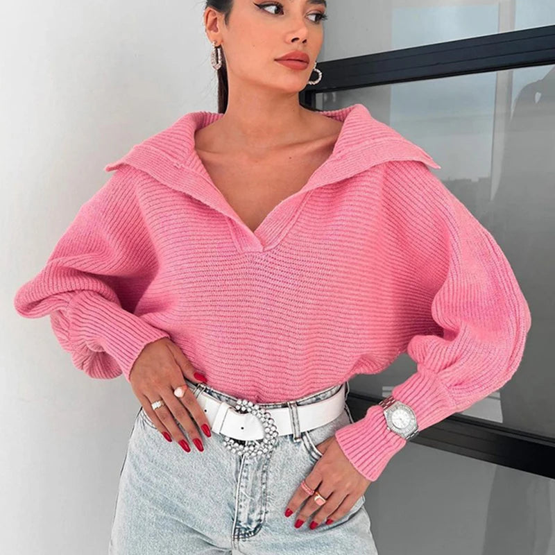 Pull court en tricot Vintage pour femmes