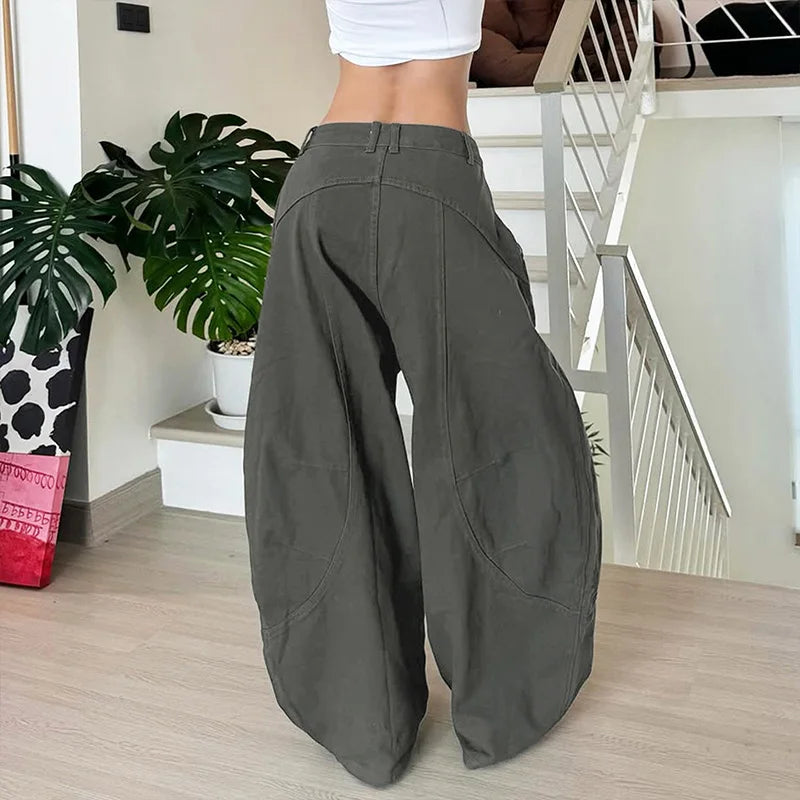 Jean cargo femme baggy taille basse