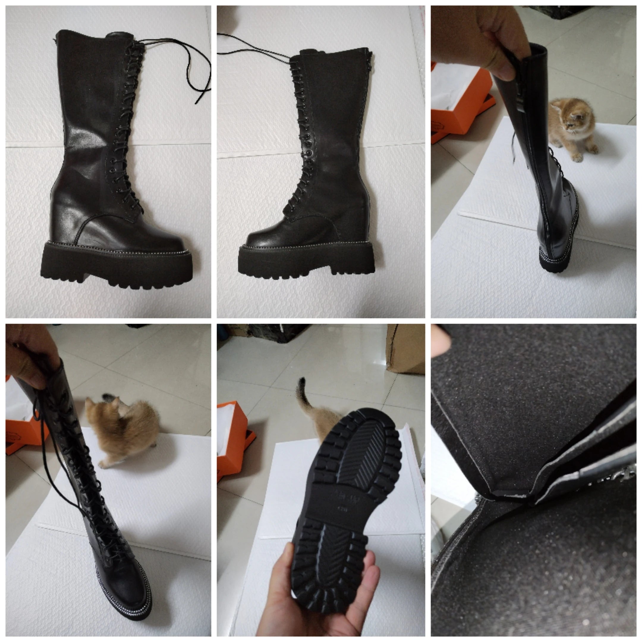 Bottes à semelle compensée en polyuréthane pour femmes