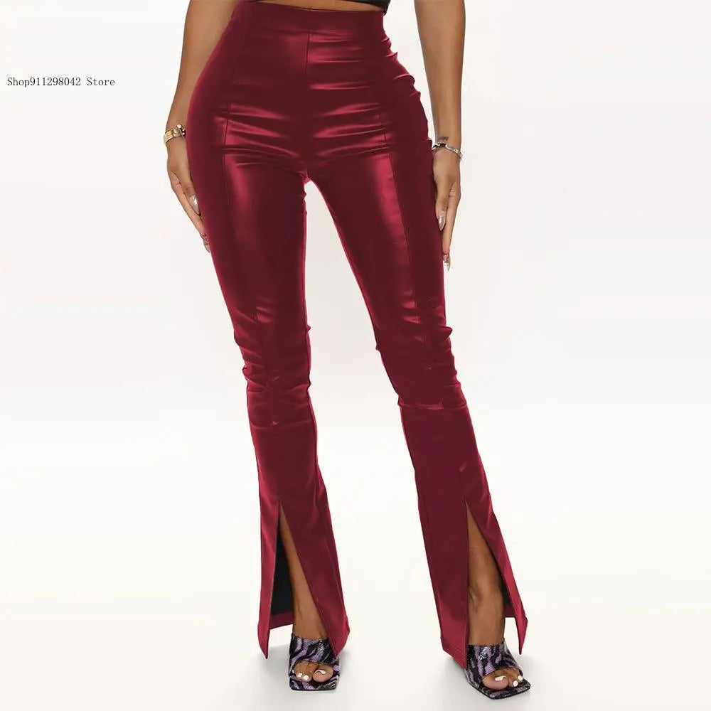 Pantalon évasé taille haute pour femmes